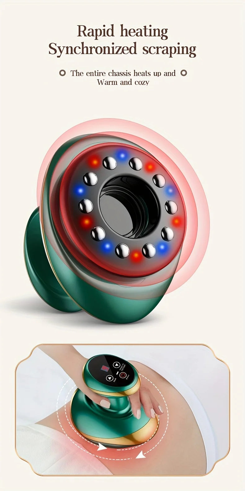 Electric Meridian Massage Brush – Full Body Cupping & Scraping Massager for Abdomen & Back Relief at Home