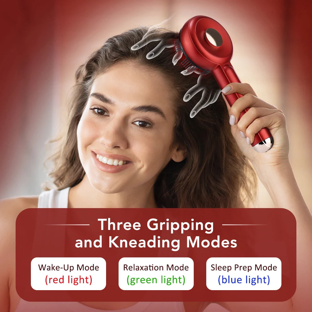 Electric Scalp Massage Comb – Red Light Therapy Hair Growth Brush with Vibration, Anti-Hair Loss & Oil Applicator