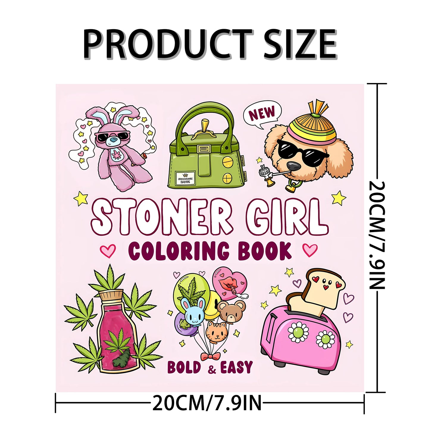 Stoner Girl Coloring Book for Adults - Bold Easy Patterns Cute Drawing Book for Relaxation Party & Birthday Gift