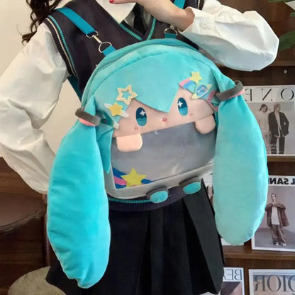 Cute Fufu Miku Ita Bag Backpack - Large Capacity Kawaii Anime Cosplay Bag for Girls, Concerts & Conventions