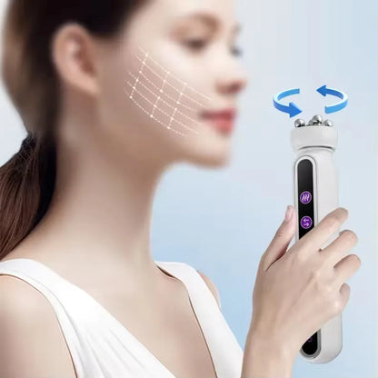 3 in 1 RF EMS Facial Roller Massager – 360° Skin Lifting, Fine Line Reduction, Microcurrent Beauty Machine