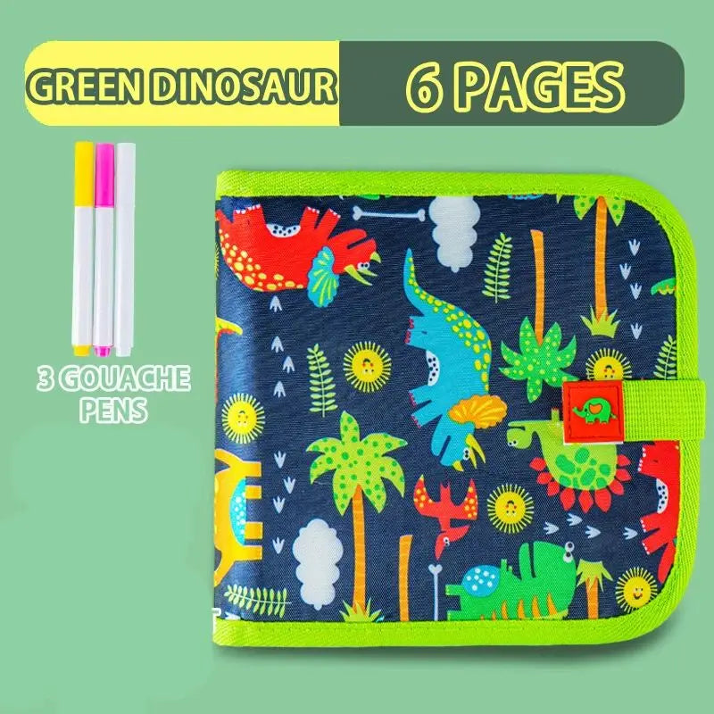 Erasable Doodle Book for Kids – Reusable Drawing Pad with 12 Watercolor Pens, Preschool Painting & Writing Set