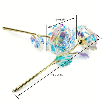 10PCS 24K Foil Plated Rose Gold Roses – Valentine’s Day, Wedding & Forever Love Decorative Gift