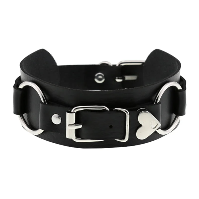 Harajuku Gothic Spike Rivet Star Choker Necklace – Black Bowknot PU Lace Leather Y2K Hip Hop Rock Jewelry for Girls