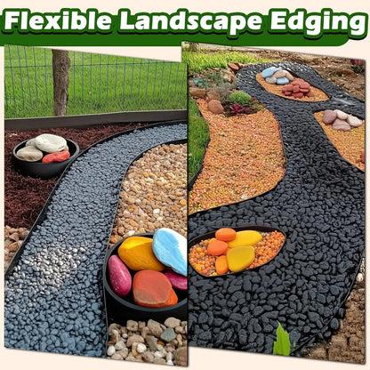 Landscape Lawn Edging Kit - Flexible Garden Border Barrier for Yard Pathways