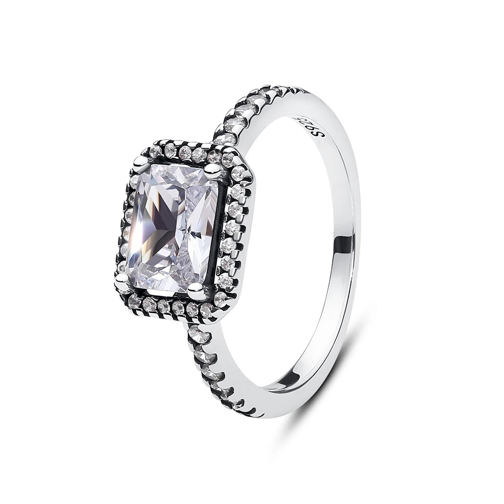 925 Sterling Silver Women’s Ring – Crown, Heart & Wishbone Design with Crystal, Rose Gold Engagement & Wedding Jewelry