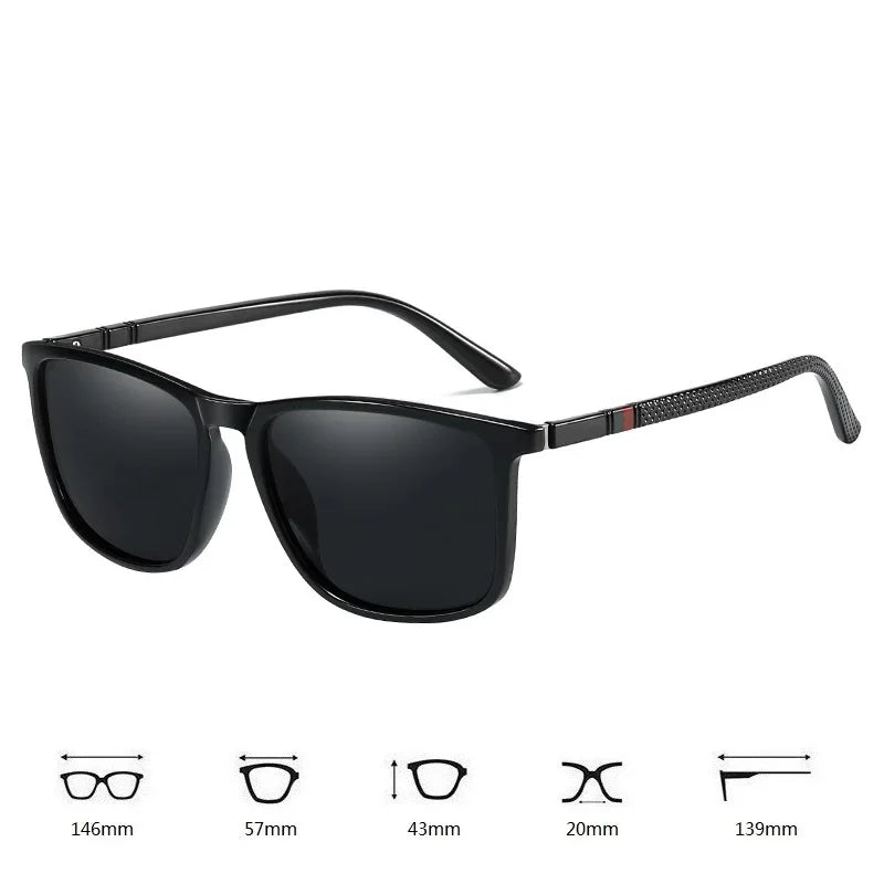Luxury Square Vintage Polarized Sunglasses for Men & Women – UV400 Cycling, Driving, Fishing Eyewear