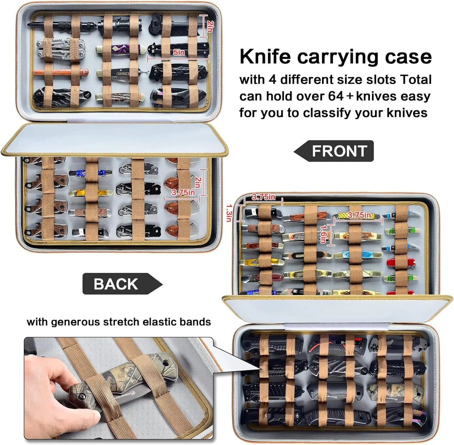 Knife Display Case – Storage Box for 66+ Pocket Knives & Butterfly Knives