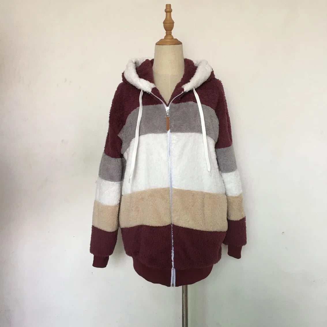 Oversized Jacket for Women – 2023 Autumn Winter Warm Plush Hooded Coat, Loose Fit Streetwear with Pockets