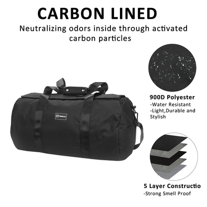 FIREDOG Smell-Proof Travel Duffle Bag – Large Capacity Organizer with Lock