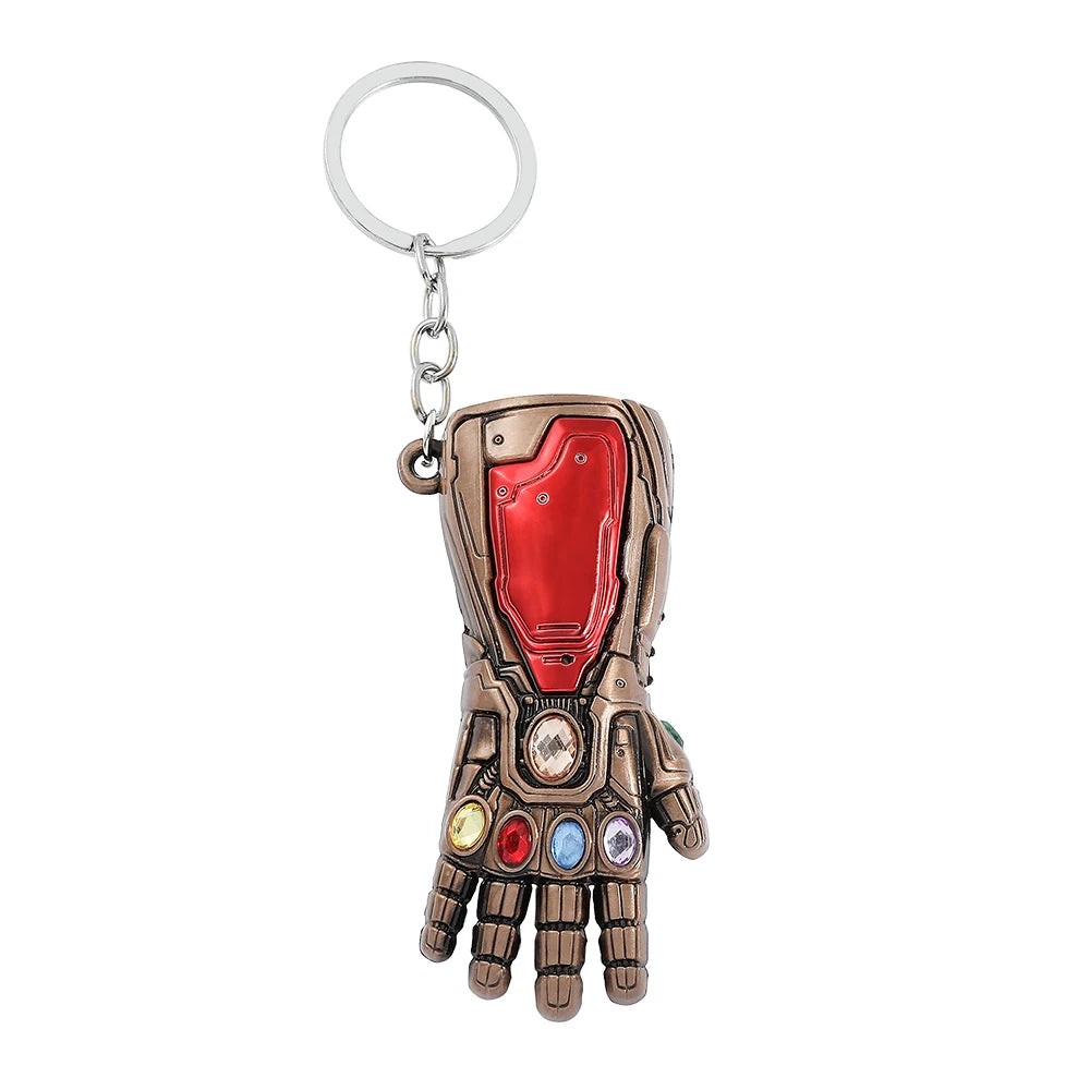 Marvel Iron Man Infinity Gauntlet Keychain – Avengers Infinity Stones Pendant for Fans Gift