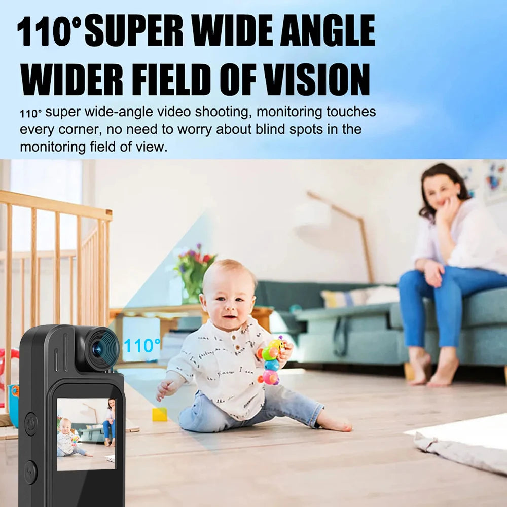 Mini Body Camera - 1080P HD Sports Recorder with Infrared Night Vision and 1.3-Inch Display