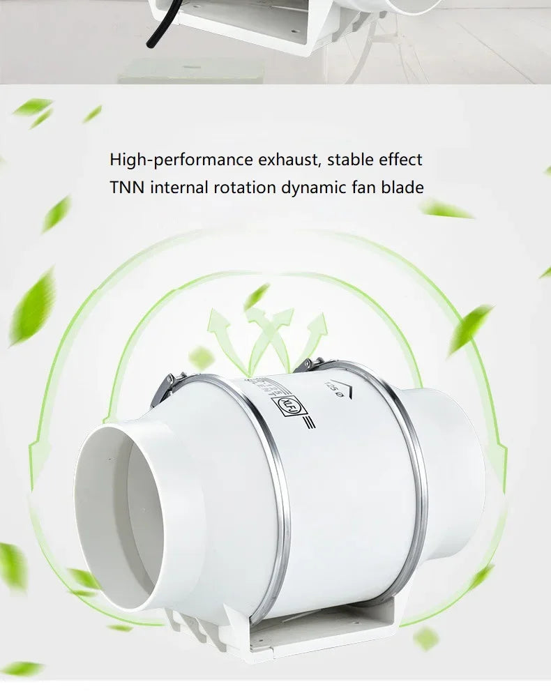 Silent Inline Exhaust Fan | 4/5/6 Inch Bathroom, Kitchen, Toilet Ventilator, 220V Wall Extractor Pipe Duct Fan