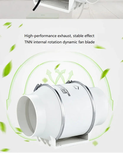 Silent Inline Exhaust Fan | 4/5/6 Inch Bathroom, Kitchen, Toilet Ventilator, 220V Wall Extractor Pipe Duct Fan