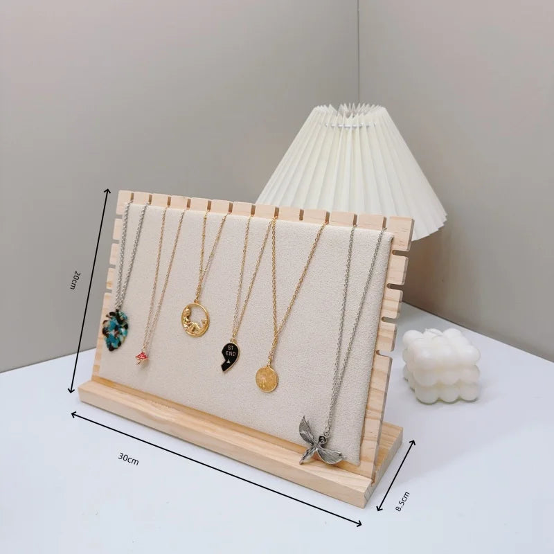 Creative Solid Wooden Necklace Display Frame – Pendant Support Jewelry Display Stand