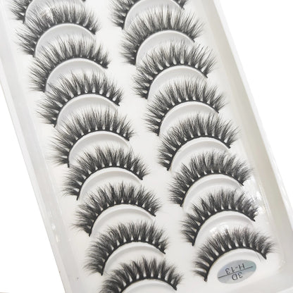 10 Pairs 3D Mink False Eyelashes – Soft Natural Cross Messy Dense Lash Extensions Makeup