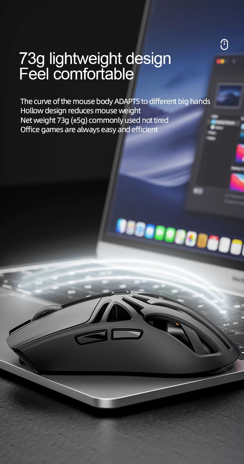 SmailWolf RS8 Wireless Gaming Mouse – Bluetooth & 2.4G, Lightweight E-Sports Mouse, 10,000 DPI, Triple Mode