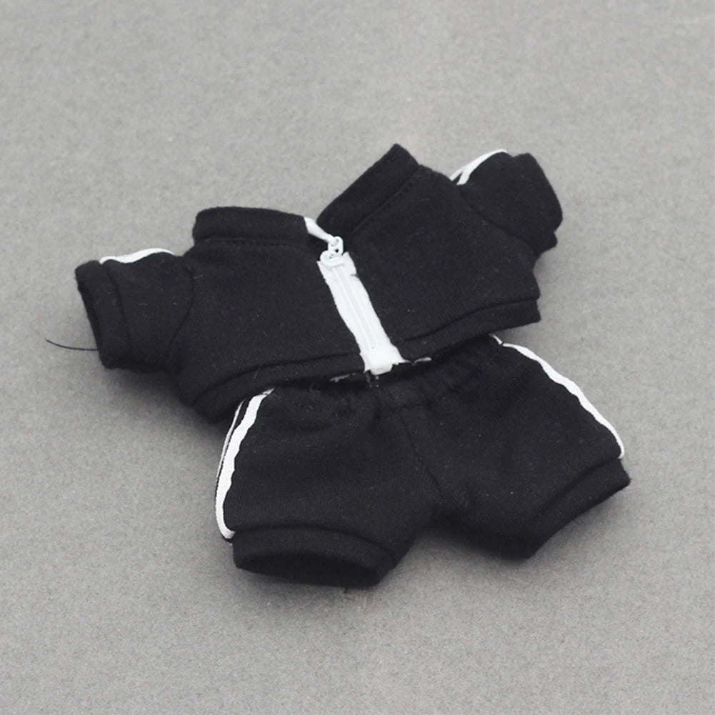 Ropa Labubu Clothes Set for 15/17cm V1/V2 Plush Dolls – Hooded Sweatshirt & Pants | Doll Outfit Accessories & Kid Toy Gift