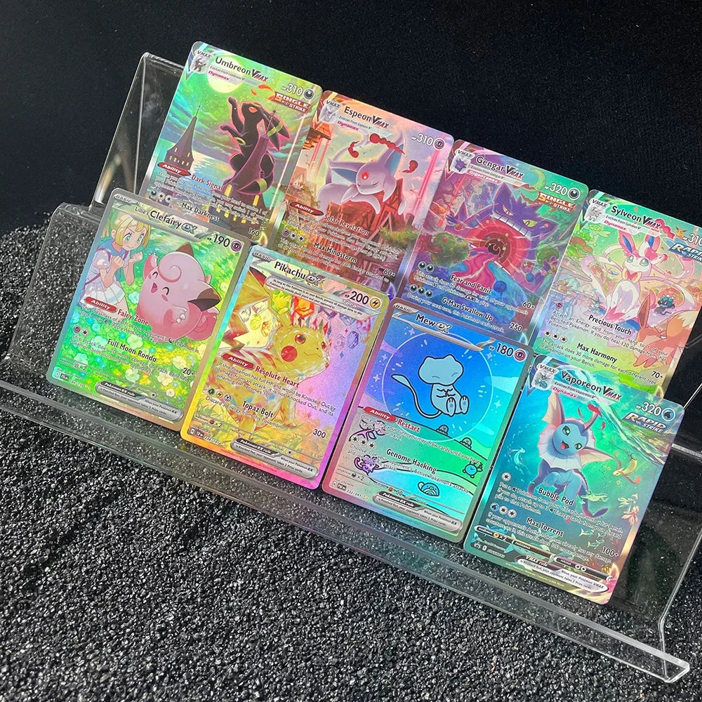 Anime PTCG Trading Cards - Vaporeon Clefairy EX Gengar VMAX Holographic Collectible Cards