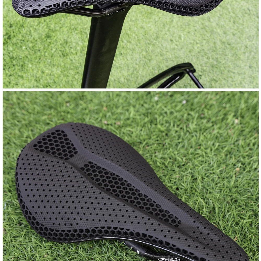 RYET Ultra Full Carbon 3D Printed Bike Saddle — 145mm Lightweight MTB Seat with High Modulus Carbon Fiber Base