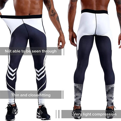 Performance-Driven Comfort: Men's Running Leggings - Quick Dry Gym Fitness Tights for Workout Training, Jogging, Compression Sport Pants