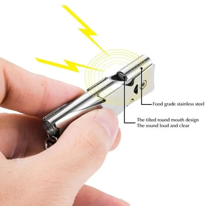 Double Pipe Survival Whistle Keychain – High Decibel Emergency Outdoor Camping Tool 1PC