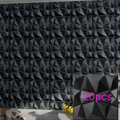 KUUJOJO 3D Textured Wall Panels – Indoor Wall Decoration for Living Room, Bedroom, Hotel, Office, Tape