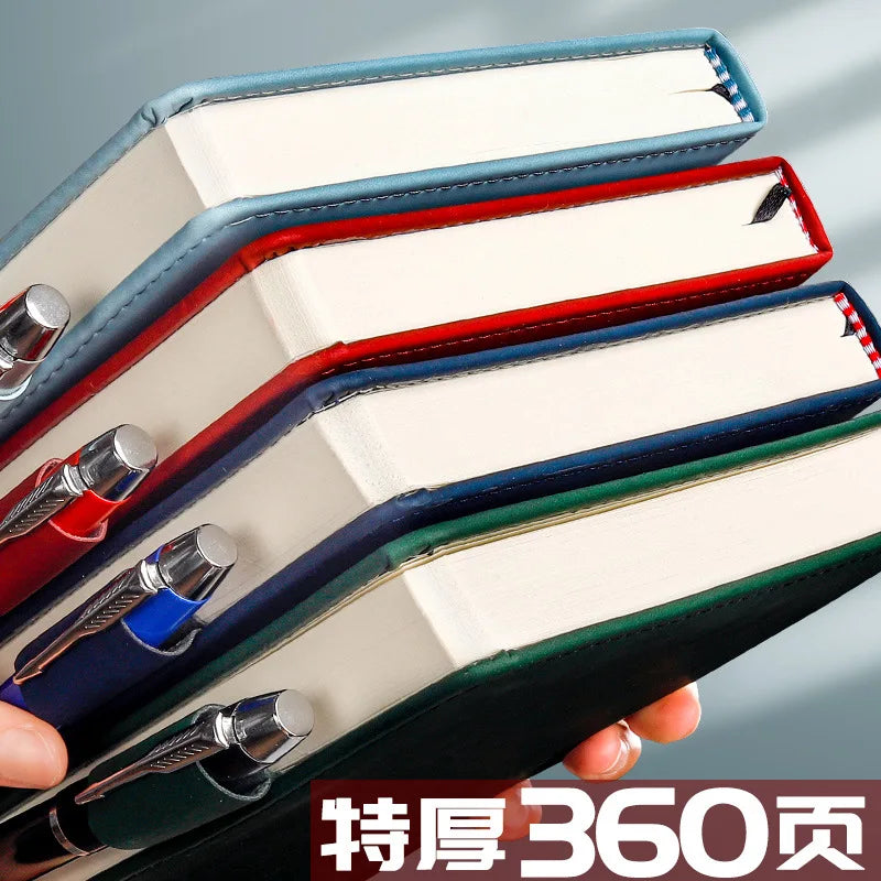 A5 Thickened Deer Head Notebook – Business PU Soft Leather Notepad with Horizontal Lines, School & Office Stationery Supplies