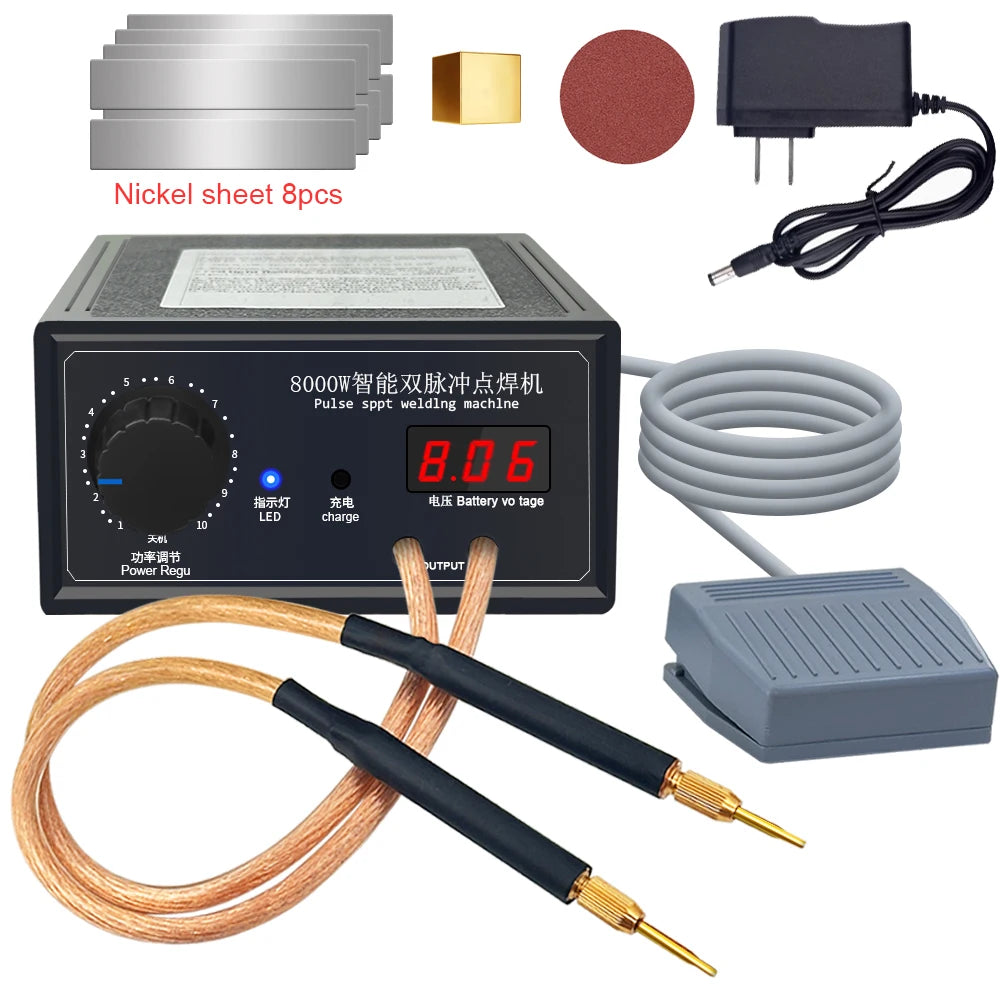 8000W Handheld Spot Welder – Portable 1200A High-Power Welding Machine for 18650 Batteries