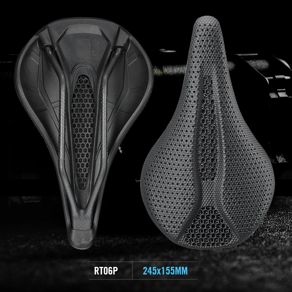 RYET Carbon 3D Printed Bike Saddle - 145/155mm Lightweight Cycling Seat for Road, MTB, Gravel & Triathlon Bikes