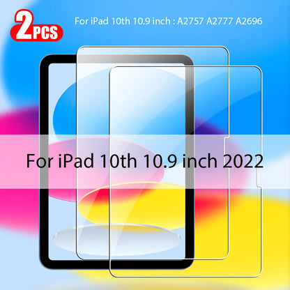 2Pcs Tempered Glass Screen Protector for iPad Pro, Air, Mini & 10th Gen – Compatible with iPad M4, M3, M2, A16 Accessories