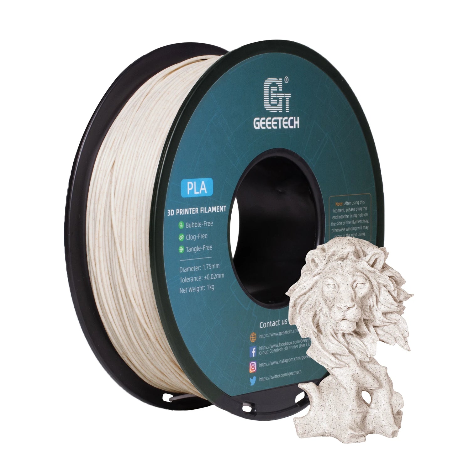 Geeetech Like Marble PLA 3D Printer Filament 1kg 1.75mm — Tangle-Free 3D Printing Wire with Vacuum Packaging