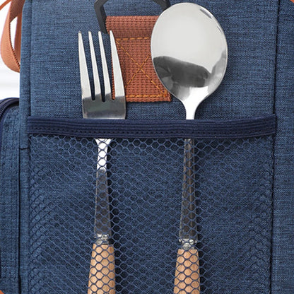 Large Capacity Double Layer Crosbody Lunch Bags - Thermal Insulation Picnic Food & Beverage Bag for Outdoor Travel Storage