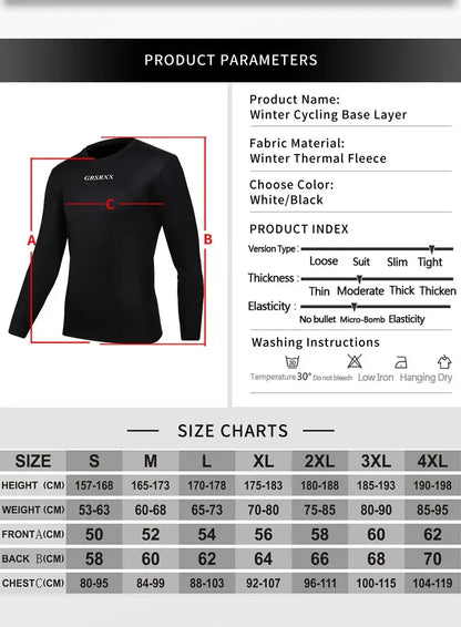 GRSRXX Thermal Winter Cycling Jacket – Unisex MTB Bike Coat & Sleeveless Long Sleeve Cycling Jersey