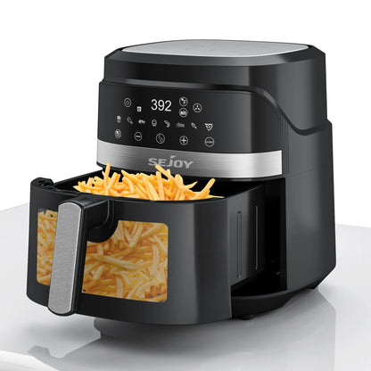 8-in-1 6L Electric Air Fryer Oven – Oilless Cooker for Roasting, Baking, Dehydrating & Keeping Food Warm, 120V