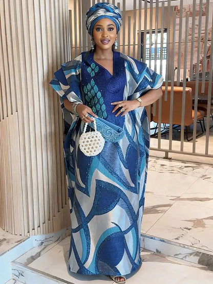 African Dresses for Women - 2026 Traditional Dashiki Ankara Bazin Gown Muslim Kaftan Maxi Long Dress