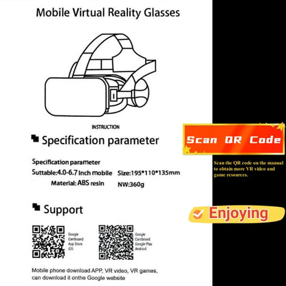 Original J60 4K Wireless VR Glasses – Stereo 3D Virtual Reality Headset for Smartphones Up to 6.7"