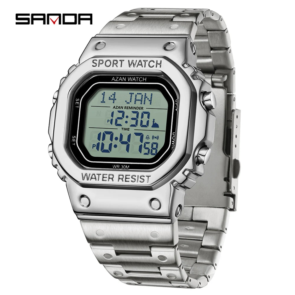 SANDA 2172/2173 Men’s Digital Watch - Multifunction Waterproof LED Electronic Wristwatch