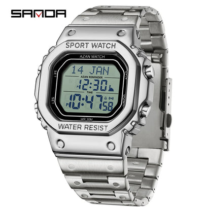 SANDA 2172/2173 Men’s Digital Watch - Multifunction Waterproof LED Electronic Wristwatch