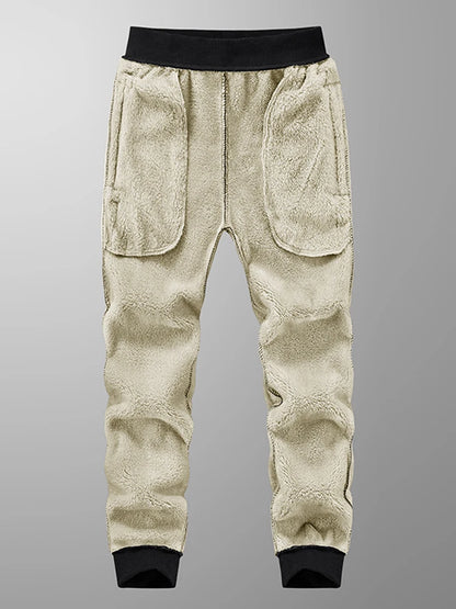 Winter Men’s Fleece Sweatpants — Thick Warm Joggers with Zip Pockets, Cotton Casual Track Pants, Plus Size 6XL-8XL