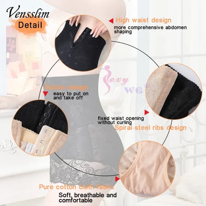 Vensslim High Waist Trainer Body Shaper Panties: Zipper Closure for Tummy and Belly Control - Slimming Shapewear Girdle Waist Trainer for Women
