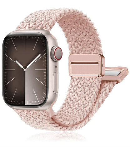 Braided Nylon Magnetic Apple Watch Band – Adjustable Sport Loop Strap for iWatch Series SE 6–10 & Ultra 2 (38mm–49mm)