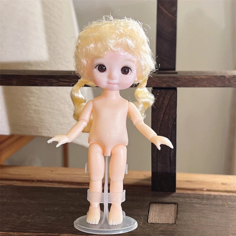 16CM Articulated Doll — 3D Simulation Eyes, 13-Joint Multi-Expression Little Girl Toy