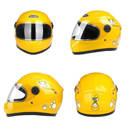 New Cute Children’s Full Face Helmet – Safety Bike & Motorcycle Helmet for Kids, Adjustable for Outdoor Sports, Four Seasons Protection