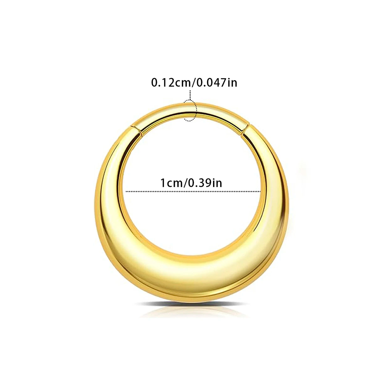 316L Stainless Steel Hoop Nose Ring – Water Drop Hinge Clicker Septum & Cartilage Earring for Women & Men Piercings