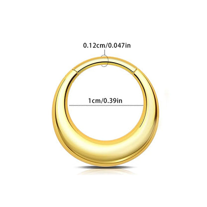 316L Stainless Steel Hoop Nose Ring – Water Drop Hinge Clicker Septum & Cartilage Earring for Women & Men Piercings
