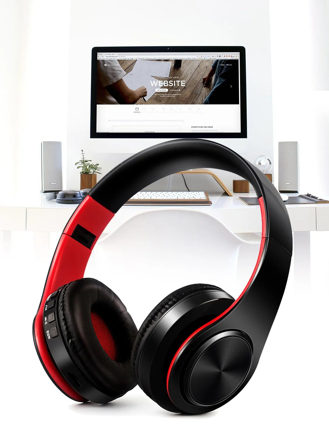 CATASSU Over-Ear Bluetooth Headphones – Wireless Stereo Headset with Mic & Soft Leather Earmuffs for PC, TV, Cell Phones