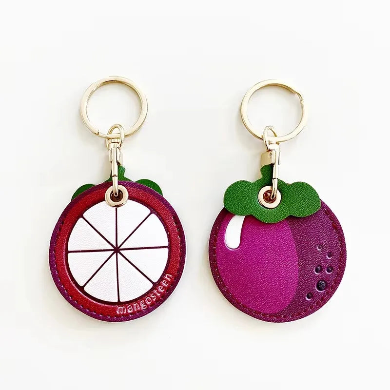 Leather Keychain Case for Apple AirTag – Cute Protective Anti-Scratch GPS Tracker Cover
