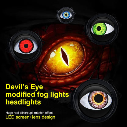 3-Inch Devil's Eye LED Headlight Lens Kit - 12V Dynamic Car Retrofit Lights with Remote Control