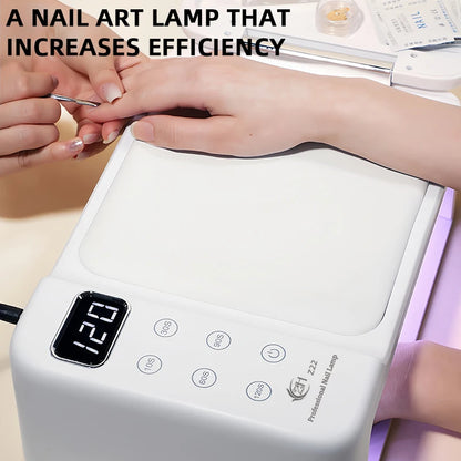 300W High-Power Nail Dryer Lamp with Hand Pillow – 63 LED UV Lamp for Press-On Nails & Gel Curing Machine